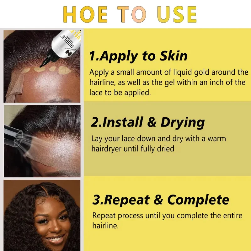 GOIPLE 2fl.oz Washable Glue Less Lace Gel Extreme Firm Hold Fast Drying Natural Wig Formula Adhesive for Temporary Use thumbnail 4