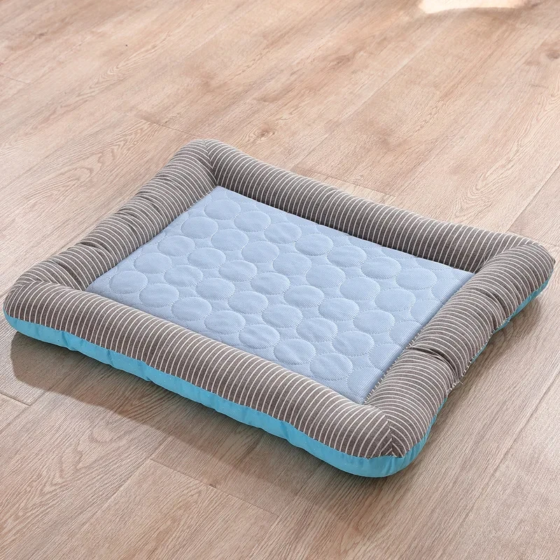 Cooling Pad Bed for Dogs Cats Puppy Kitten Cool Mat Pet Blanket Ice Silk Material Soft for Summer Sleeping Pink Blue Breathable thumbnail 4