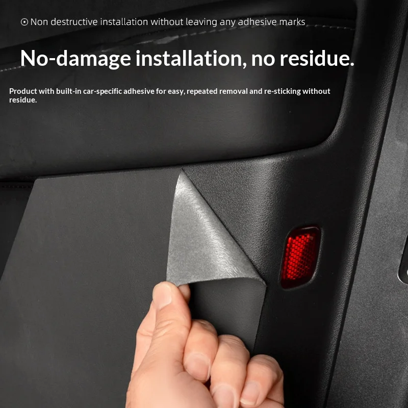 HOMEFISH For Car Door Anti Kick Pad Leather Sticker Trim Kit For Tesla Model Y Juniper Side Door Protector Interior Decoration thumbnail 3