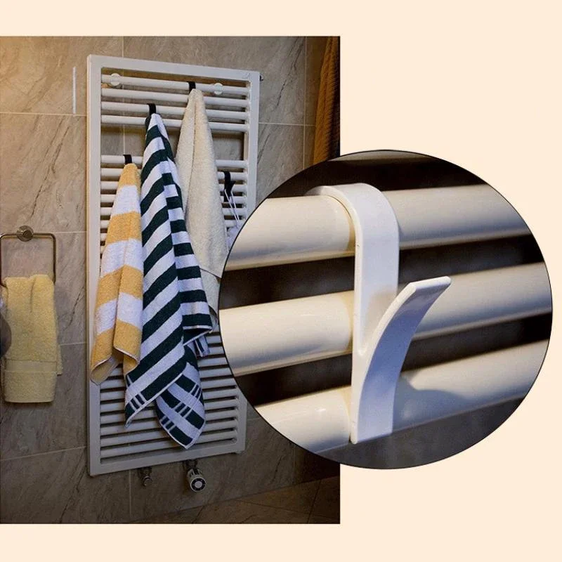 1-5Pcs Bathroom Towel Holder Storage Racks Clear Hanger Heated Towel Radiator Rail Clothes Hanger Scarf Hanger Hooks Holder thumbnail 2