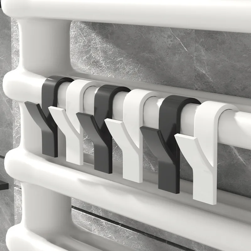 1-5Pcs Bathroom Towel Holder Storage Racks Clear Hanger Heated Towel Radiator Rail Clothes Hanger Scarf Hanger Hooks Holder thumbnail 6