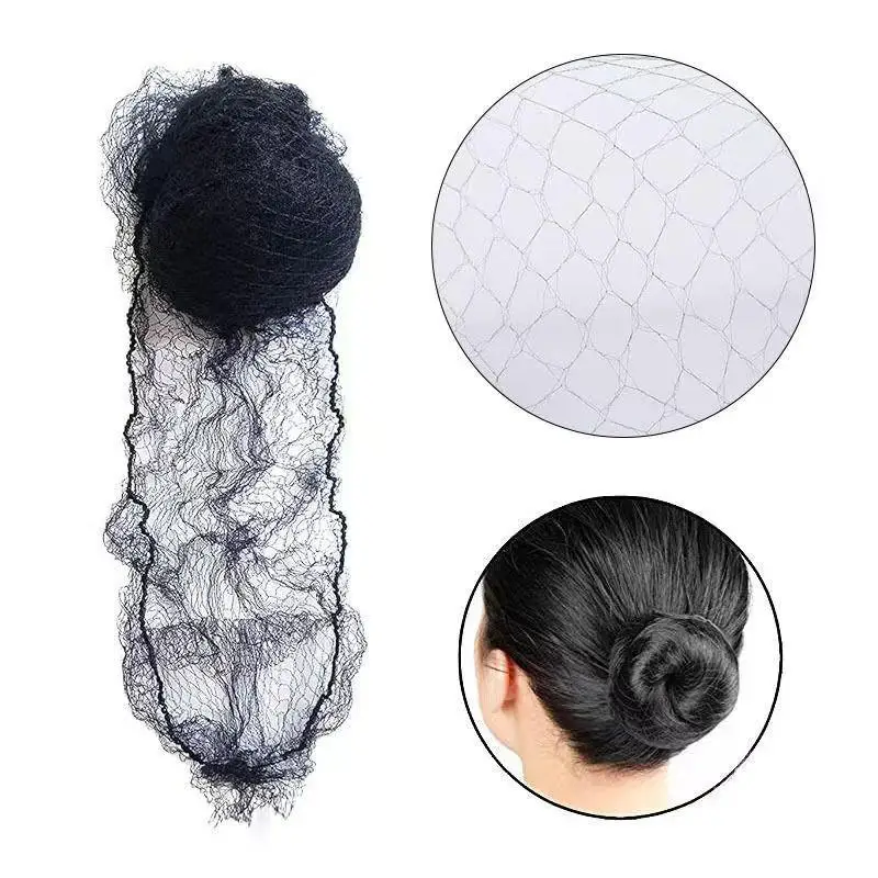 10/20/30/50Pcs Durable Nylon Hair Net For Bun Hair Hair style Tool Black Brown Hair Net For Wigs Mesh Hair Styling Hairnets thumbnail 4