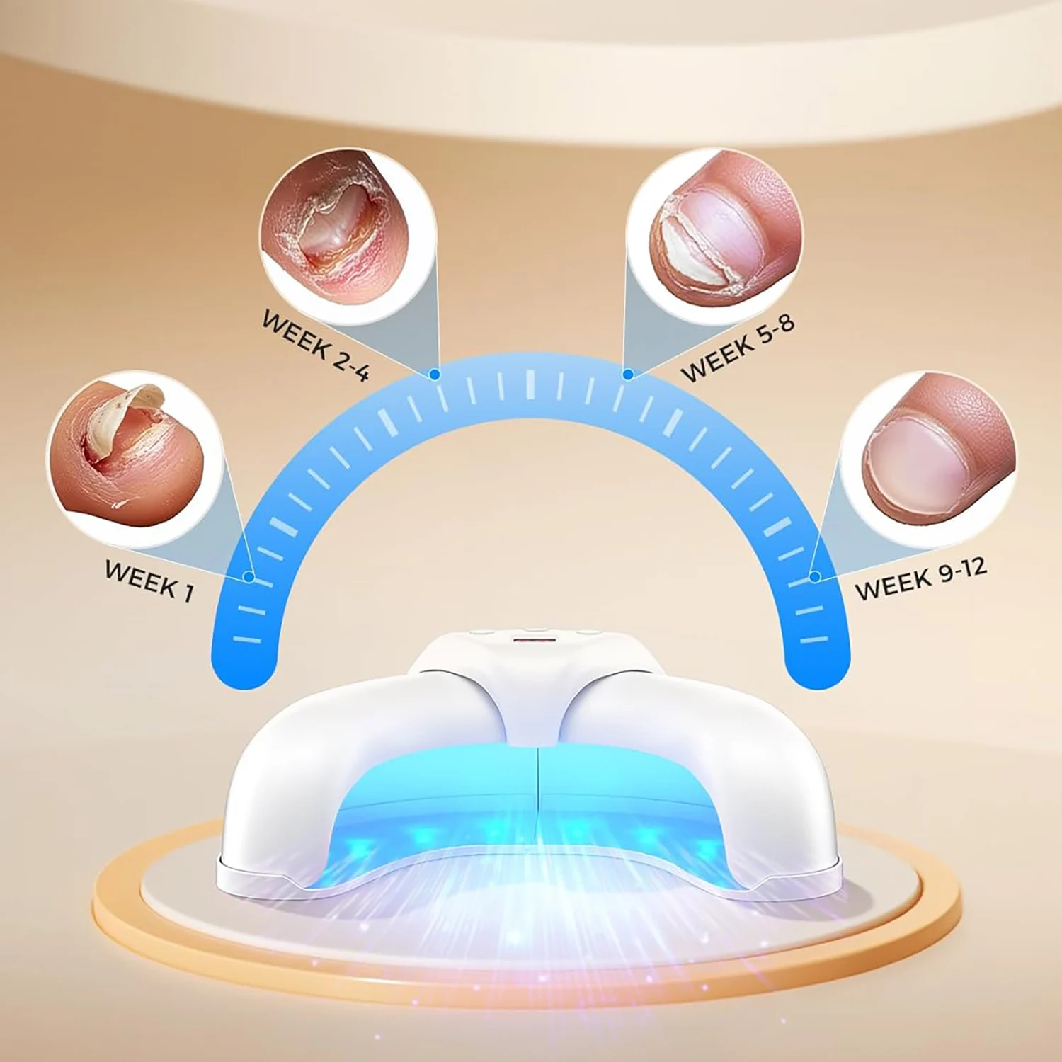 UV LED Nail Art Lamp,Nail Fungus Cleaning, Foldable Nail Quick Dryer,3 Timers for Home and Salon Professional Curing Lamp thumbnail 2