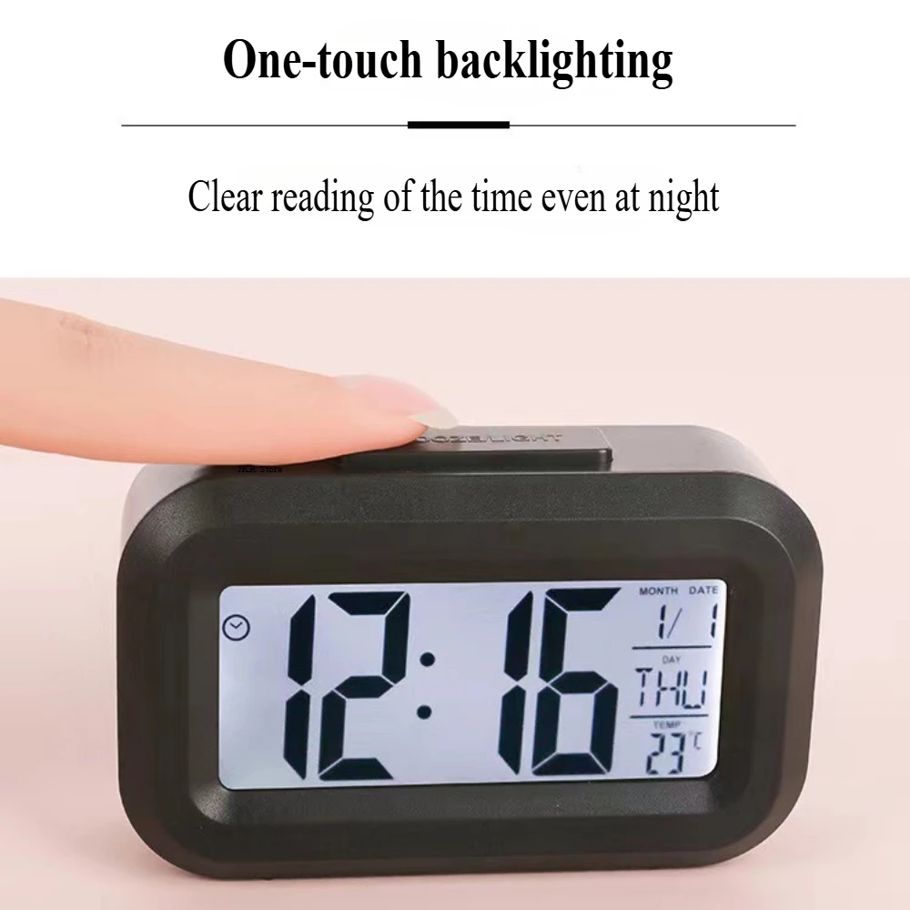 Alarm Clock Digital Clock LED Electronic With Backlight Snooze Calendar For Home Office Desktop Table Screen Display Watch thumbnail 5