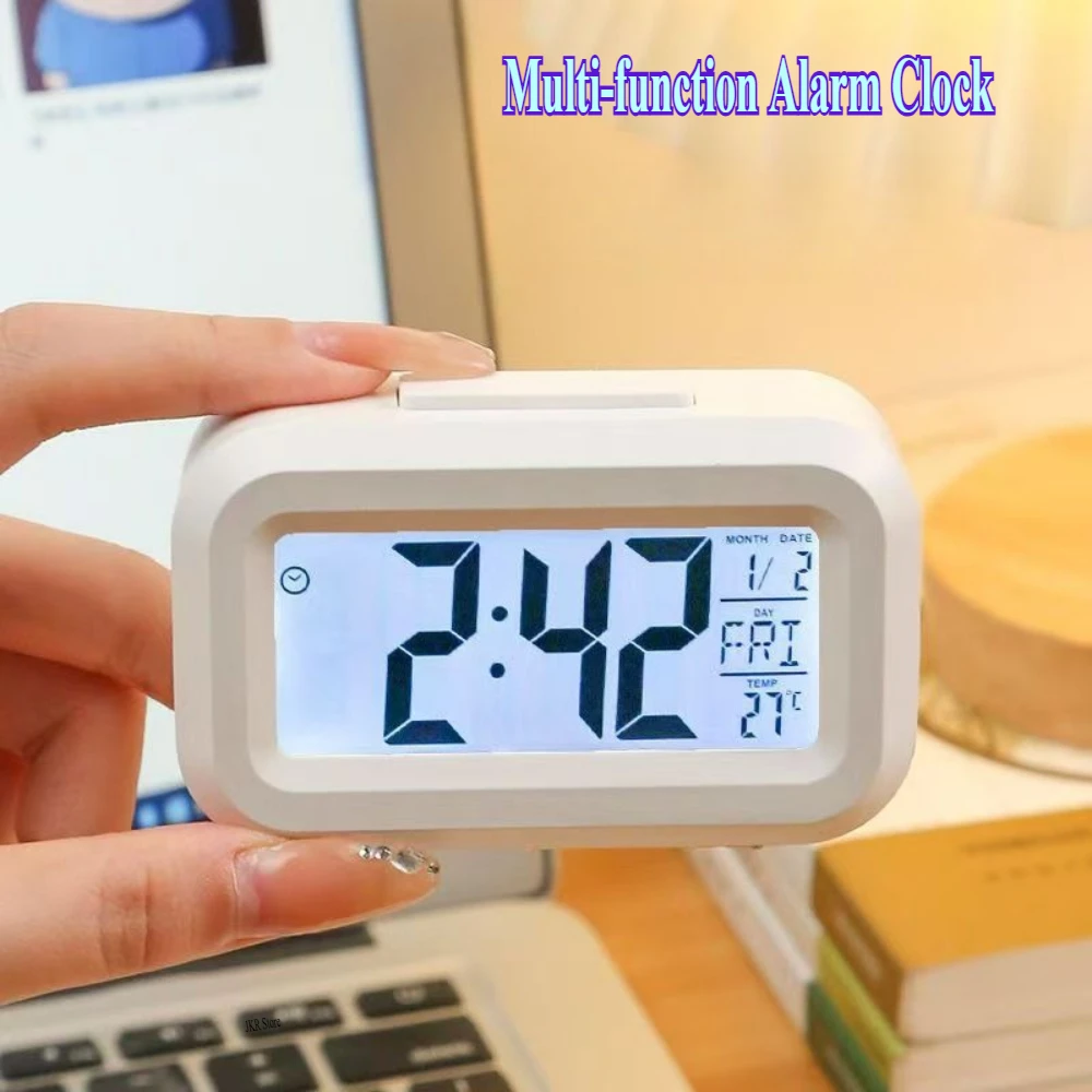 Alarm Clock Digital Clock LED Electronic With Backlight Snooze Calendar For Home Office Desktop Table Screen Display Watch thumbnail 4
