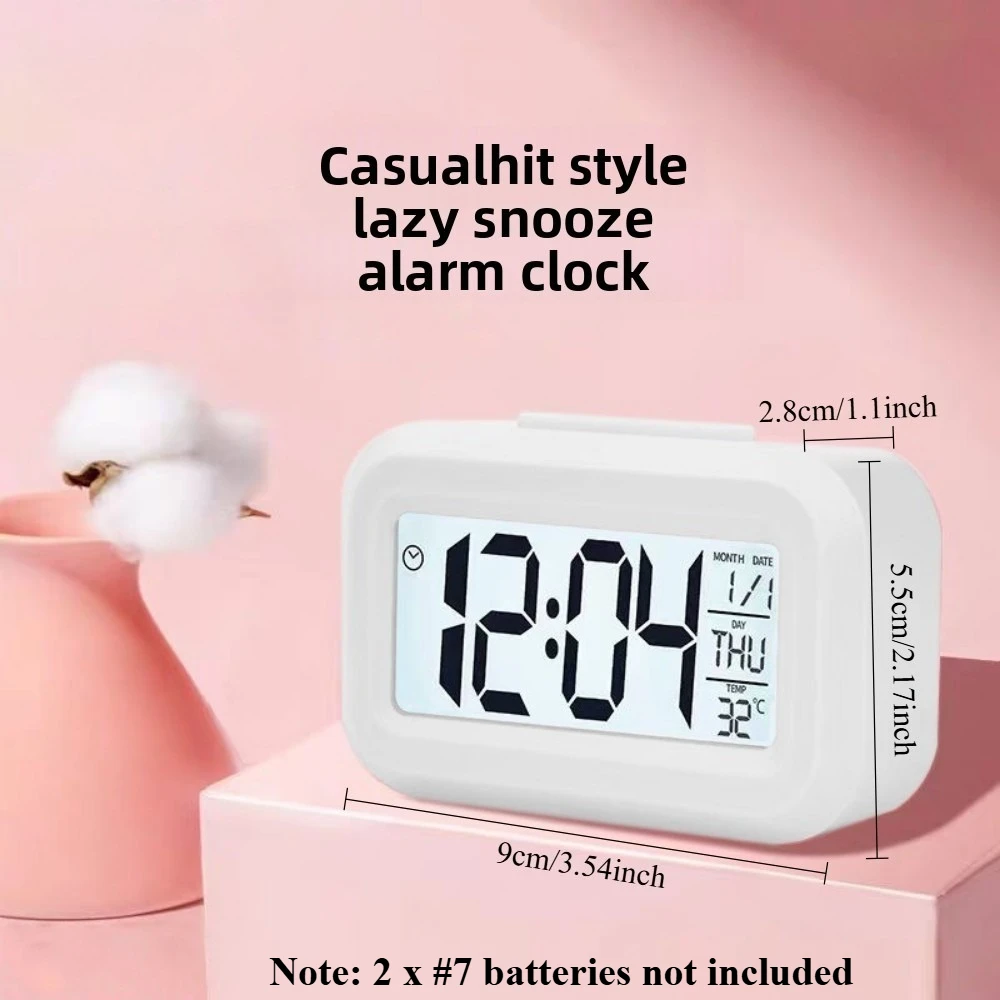 Alarm Clock Digital Clock LED Electronic With Backlight Snooze Calendar For Home Office Desktop Table Screen Display Watch thumbnail 6