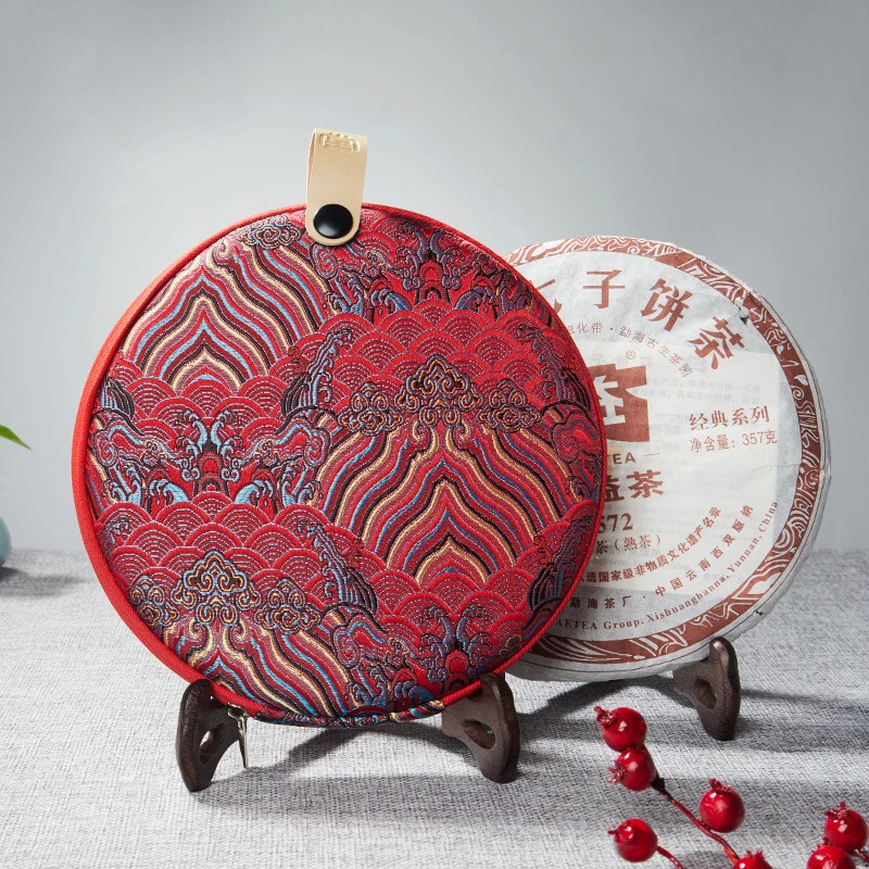 Cloth Pouch Tea Cake Storage Bag Reusable Travel Handbag Kitchen Dining Bar Accessories Pu'er Tea Box Tea Leaf Packing Pouch thumbnail 2