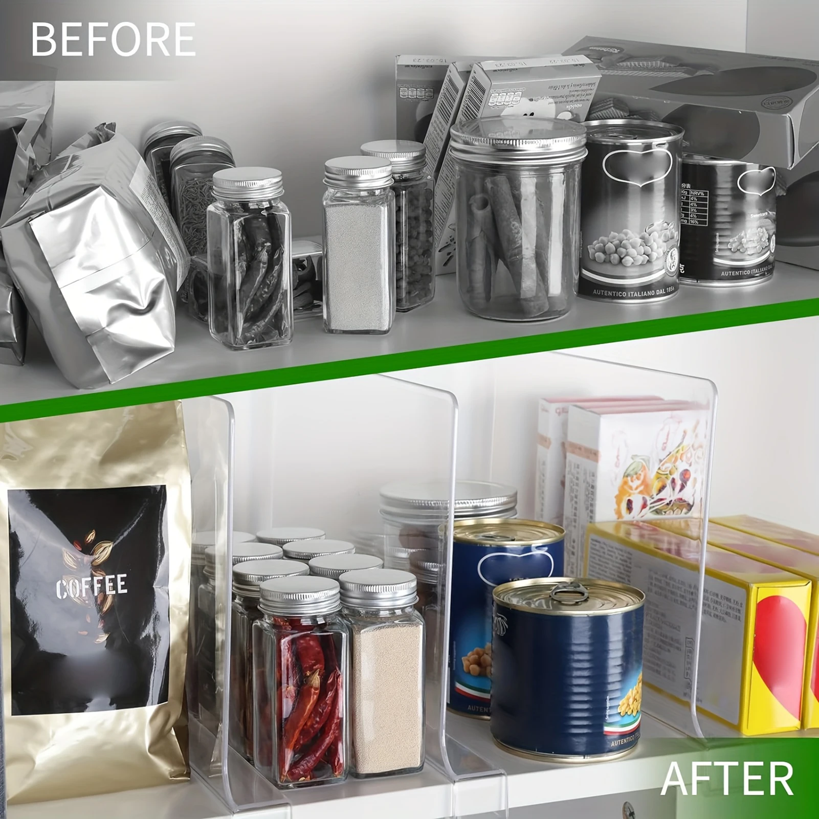 Transparent Acrylic Shelf Dividers Space-saving Shelf Divider Separator for Bedroom Bookcases Cabinets