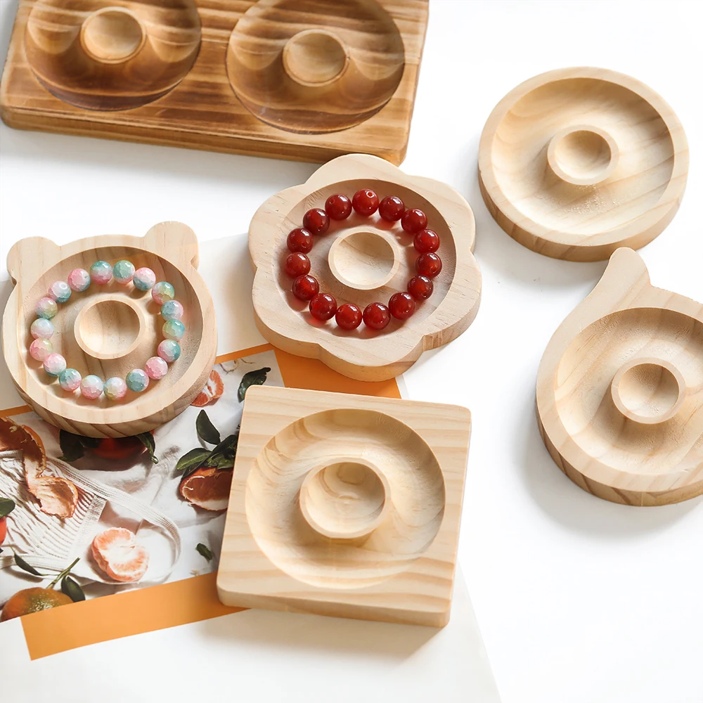 Wooden Beading Design Board Suitable Bracelet Display Stand For Jewelry Making Necklaces Crafts Tray Practical Display thumbnail 3