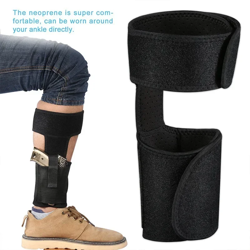 Outdoor concealed gun holster, universal leg and ankle pistol mount, hunting accessory magazine pouch, Glock pistol case thumbnail 2