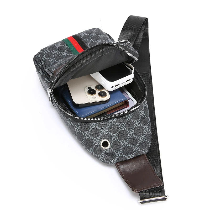 2025Men's Casual Messenger Bag Multi-Pocket Crossbody Shoulder Bag Lightweight Chest Bag with Port & Earphone Hole thumbnail 5