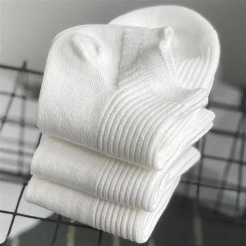 5 Pairs/Pack Ankle Socks Women 100% Cotton Invisible Sweat-absorbing Girls Low Tube Boat Socks white socks thumbnail 5