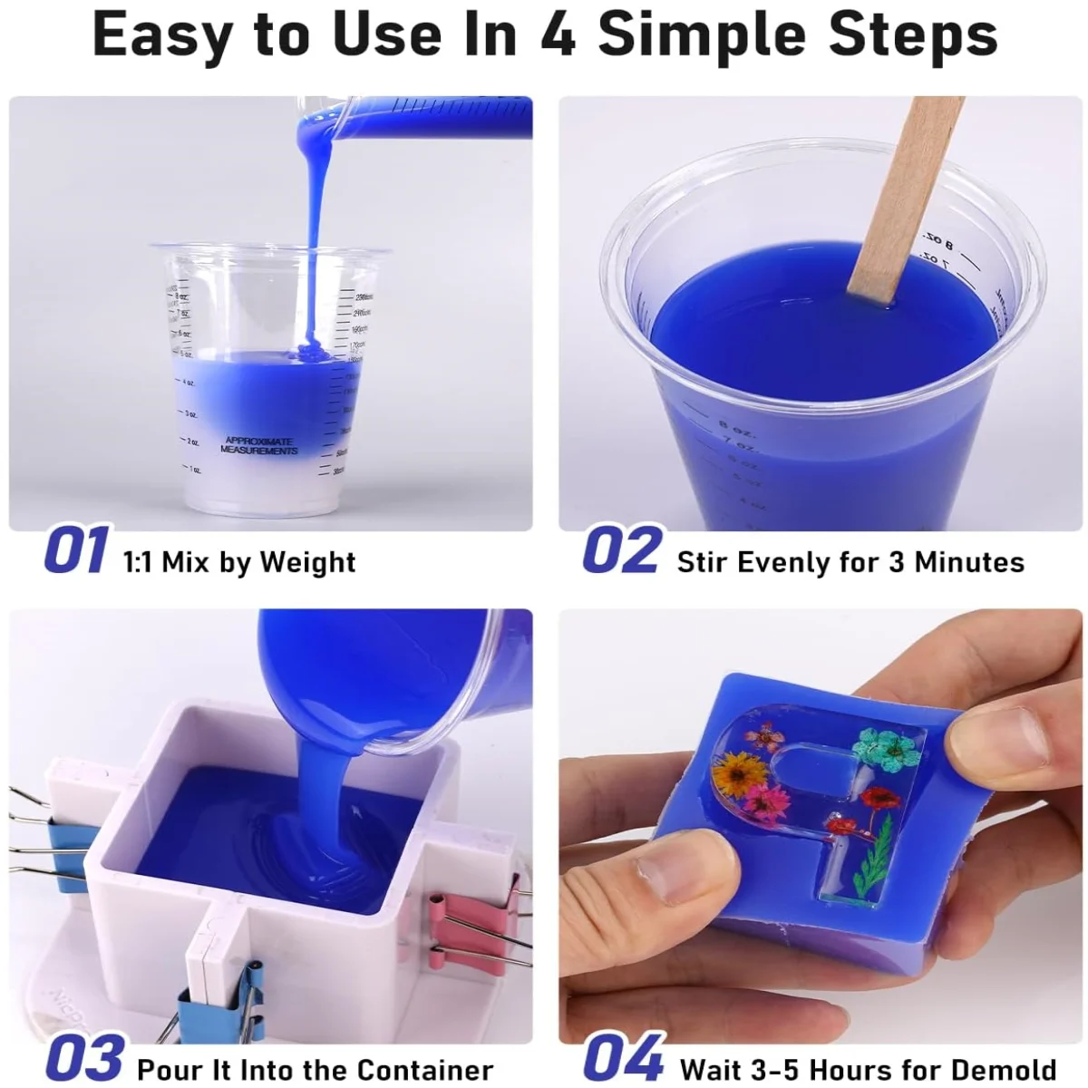32oz High-Performance Silicone Rubber Non-Toxic for Mold Making Casting Resin  Wax Soap & DIY Projects - Easy 1:1 Mix Durable thumbnail 3