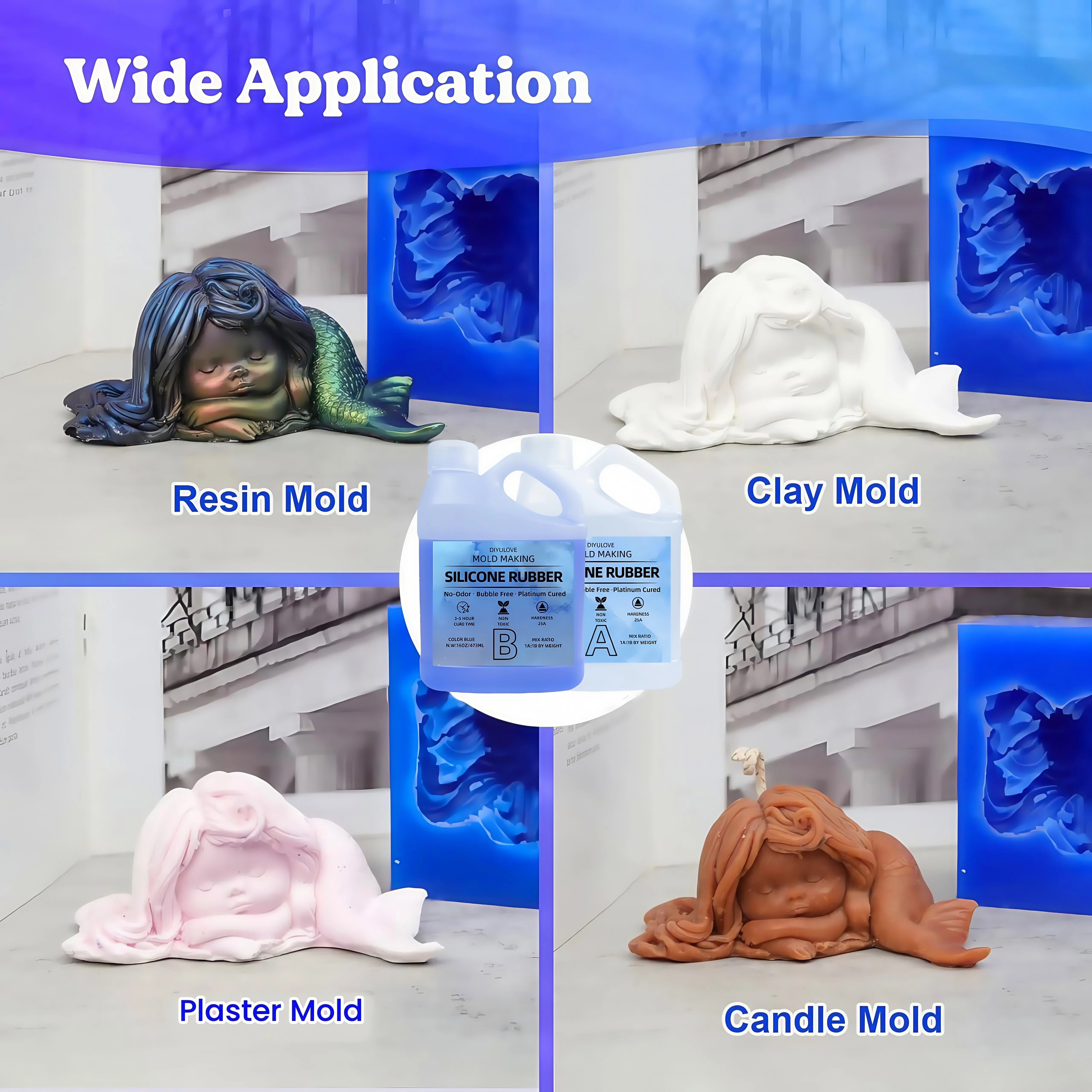 32oz High-Performance Silicone Rubber Non-Toxic for Mold Making Casting Resin  Wax Soap & DIY Projects - Easy 1:1 Mix Durable thumbnail 5