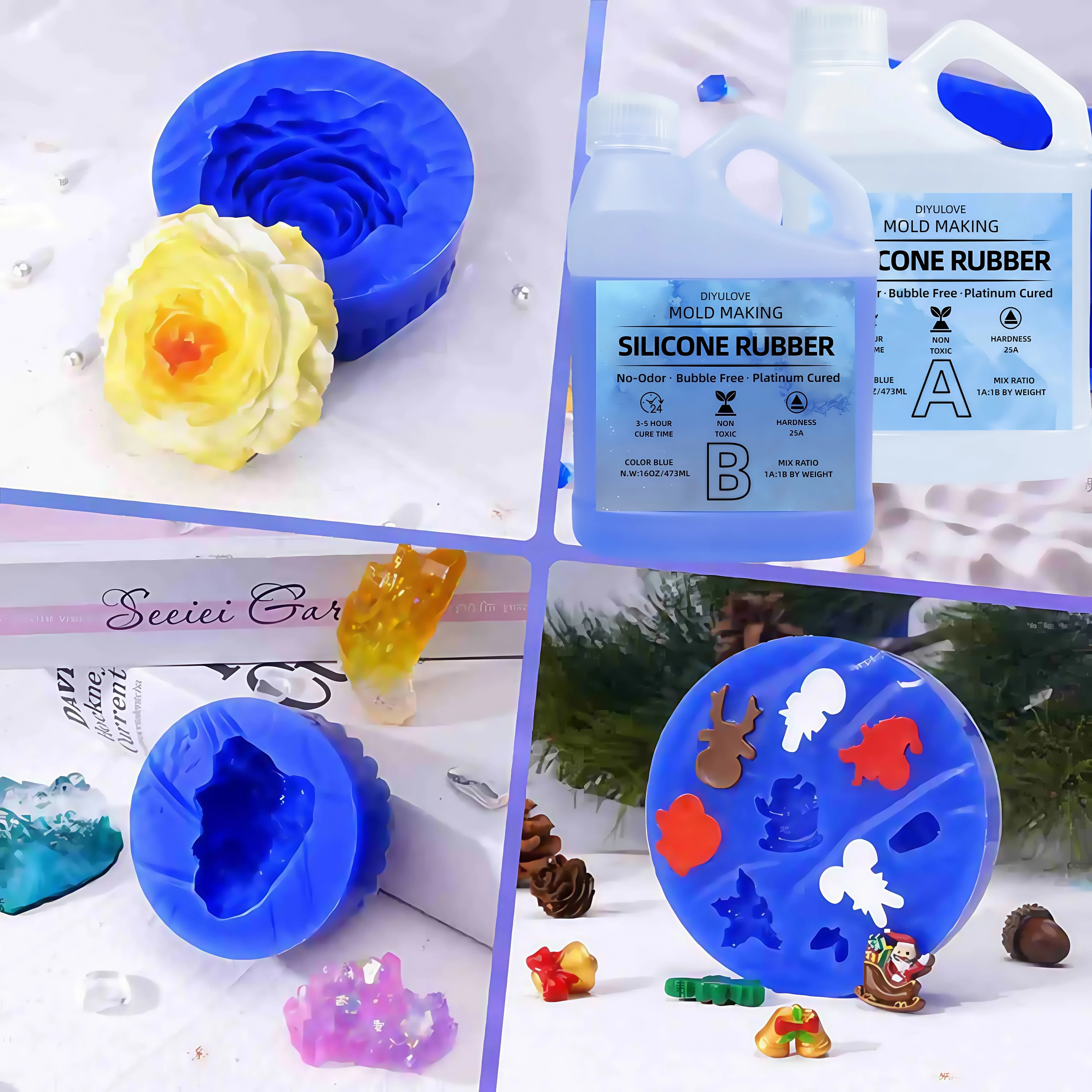 32oz High-Performance Silicone Rubber Non-Toxic for Mold Making Casting Resin  Wax Soap & DIY Projects - Easy 1:1 Mix Durable thumbnail 6