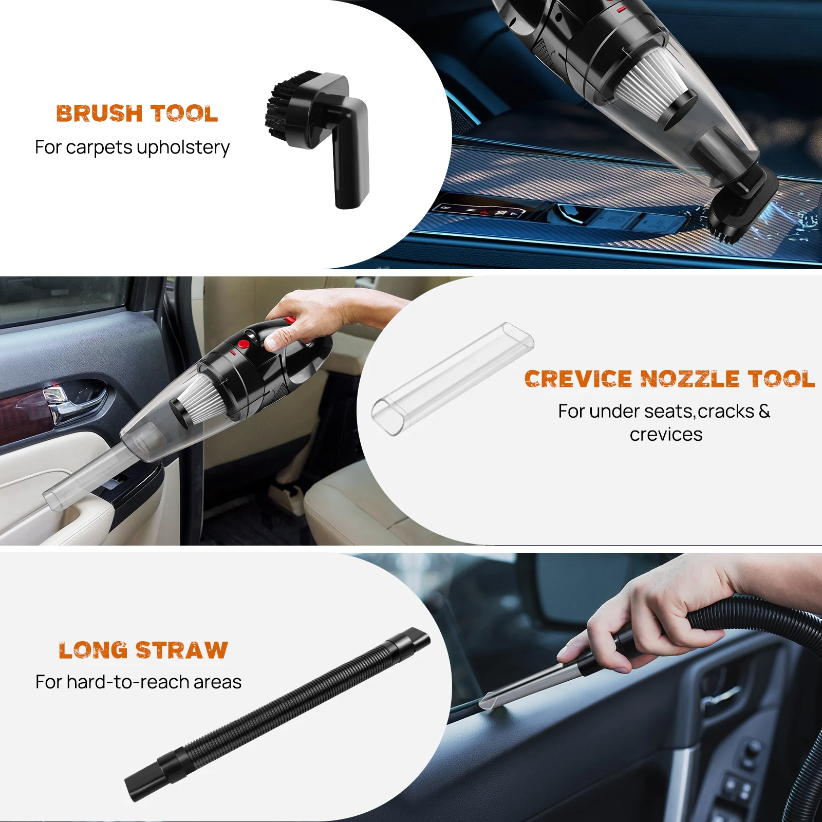 Handheld Vacuum Cleaner Cordless, Mini Portable Hand Held Vacuum Cleaner Rechargeable with HEPA Filters and LED Light,for Car thumbnail 4