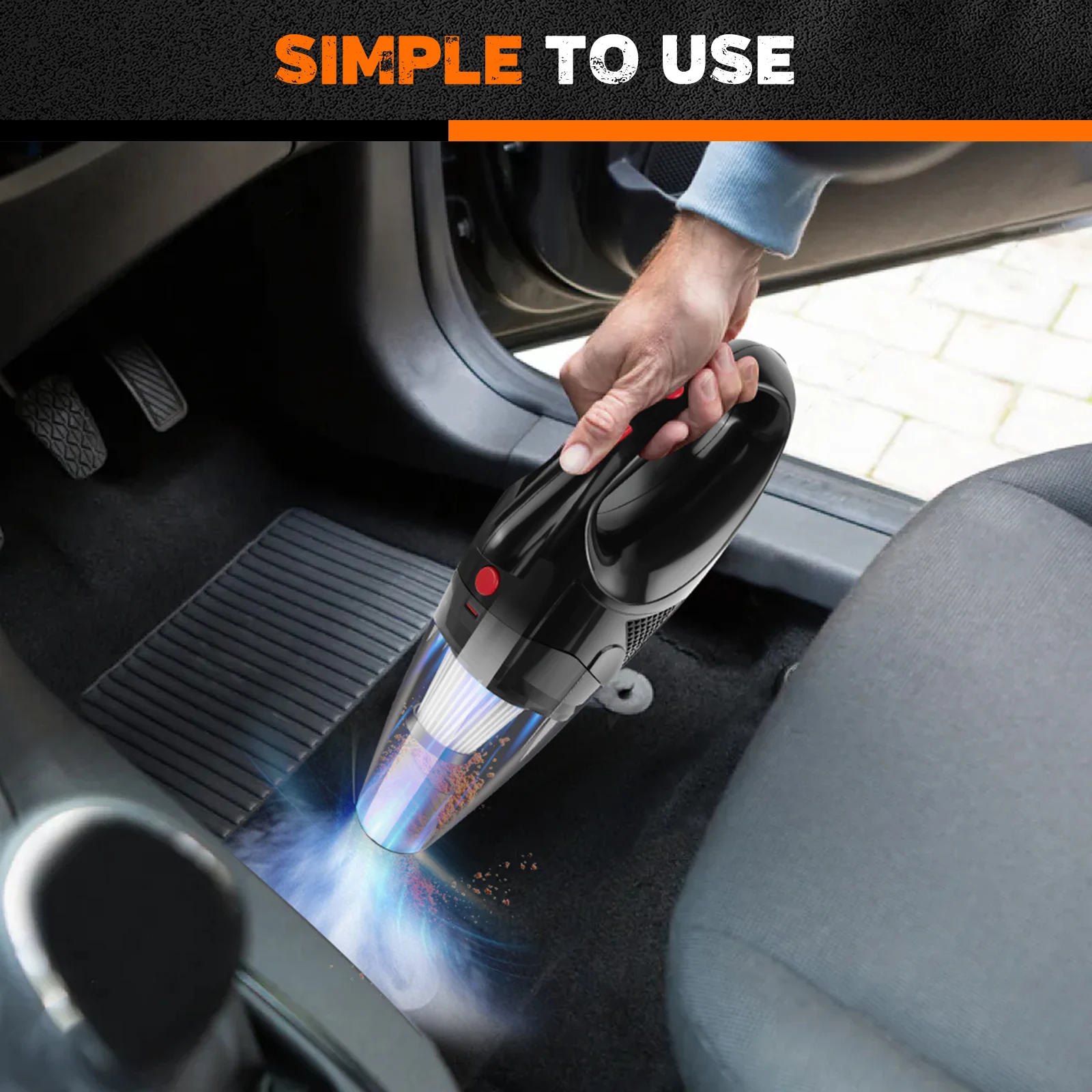 Handheld Vacuum Cleaner Cordless, Mini Portable Hand Held Vacuum Cleaner Rechargeable with HEPA Filters and LED Light,for Car thumbnail 6