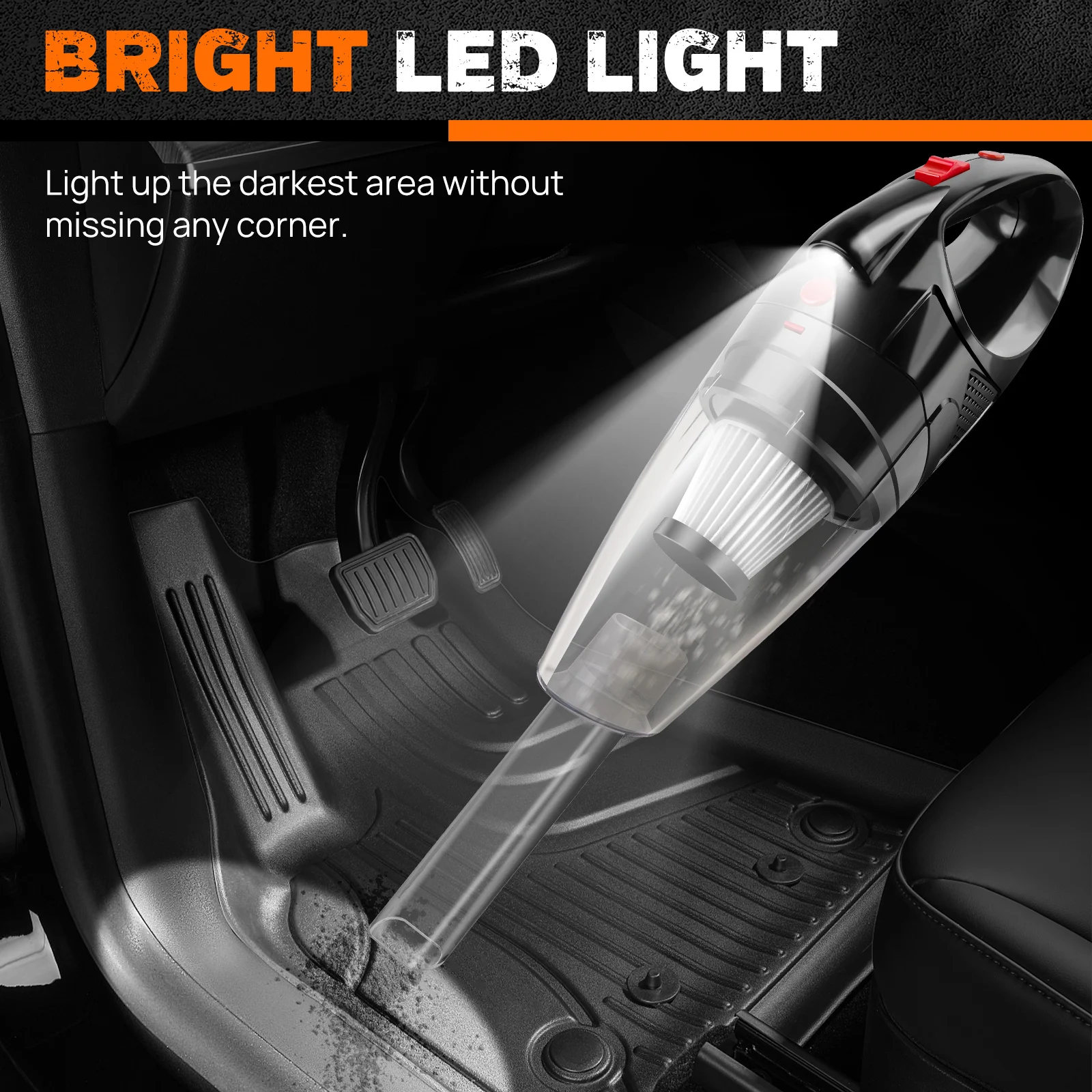 Handheld Vacuum Cleaner Cordless, Mini Portable Hand Held Vacuum Cleaner Rechargeable with HEPA Filters and LED Light,for Car thumbnail 2
