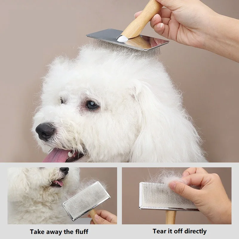 Dog Comb Brush for Dog Long Hair Cat Brush Car Animal Hair Solid Wood Pet Hair Remover Massage Cat Brush Pet Grooming GSZ05 thumbnail 3