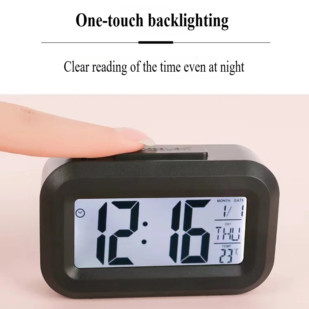 Bedside Table Alarm Clock Date Temperature Function Children's Bedroom Clock Home Offices Desktop Clock Desk Decor Digital Child thumbnail 2