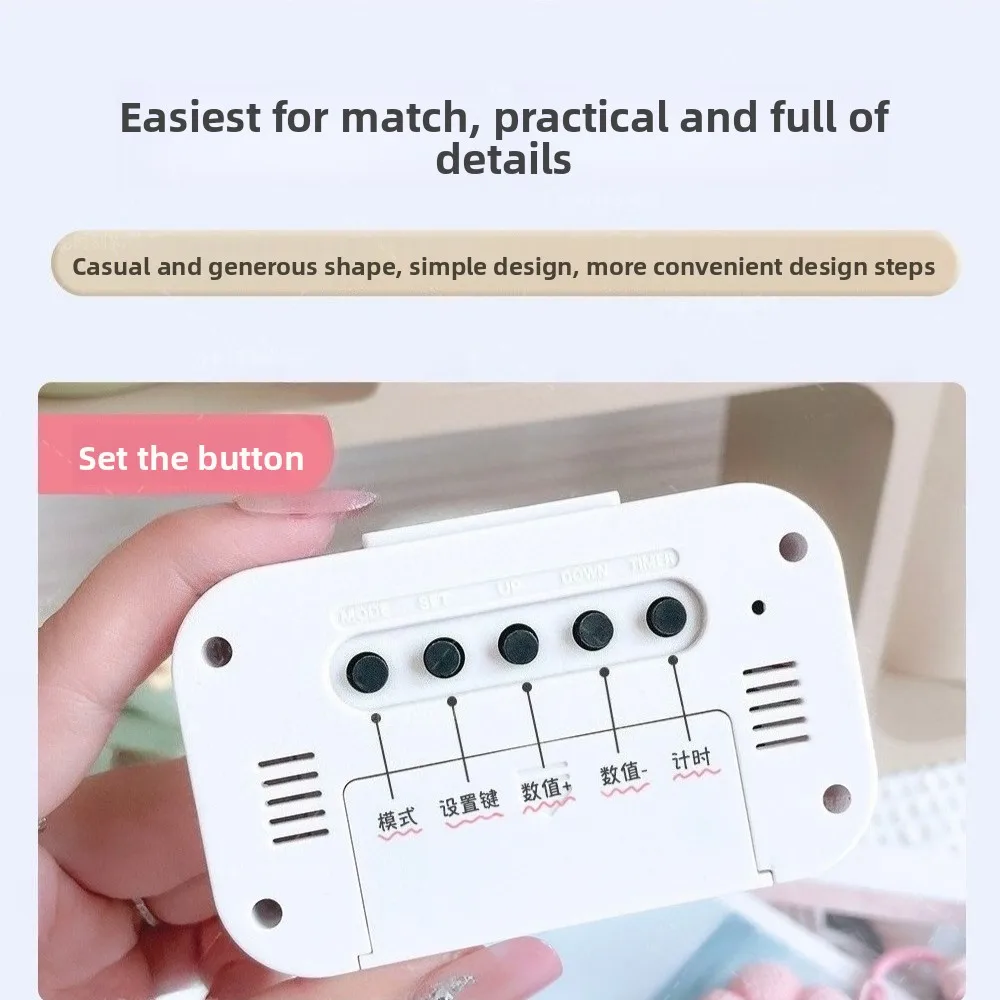 Bedside Table Alarm Clock Date Temperature Function Children's Bedroom Clock Home Offices Desktop Clock Desk Decor Digital Child thumbnail 4