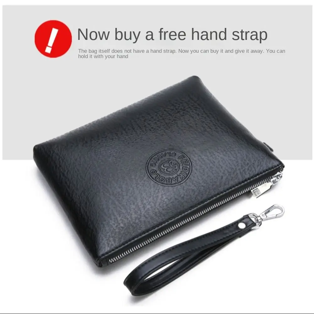Fashion Pu Leather Male Clutch Bag Soft Waterproof Men's Handy Bag Hand Buckle Large Capacity Toiletry Bag Outdoor thumbnail 2