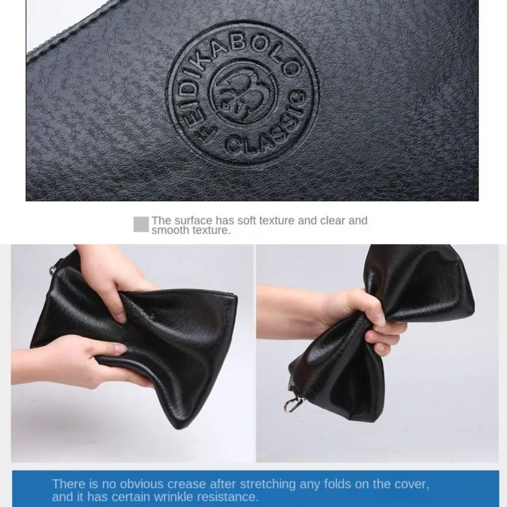 Fashion Pu Leather Male Clutch Bag Soft Waterproof Men's Handy Bag Hand Buckle Large Capacity Toiletry Bag Outdoor thumbnail 5