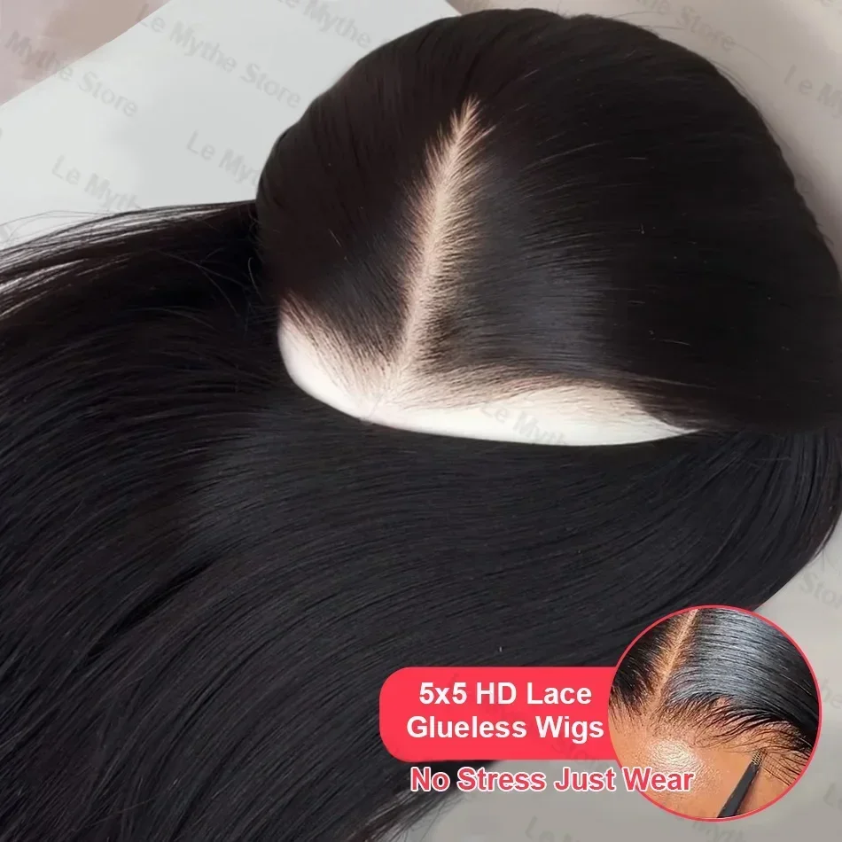 250 Density Human Hair 13x4 Bone Straight HD Lace Front Wig 30 40 Inch 13x6 Lace Frontal Wigs 5x5 Glueless Clourse Wear Go Black