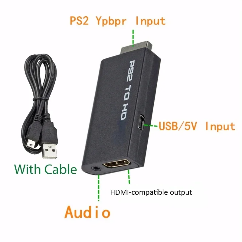 For PS2 to HDMI-compatible Converter Adapter 480i/480p/576i Audio Video With 3.5mm Audio Cable Supports PC All PS2 Display Modes thumbnail 5