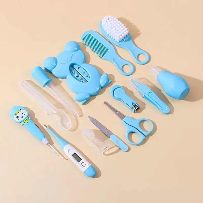 Brush Set with Hair Healthcare Baby Kit - 13PCS Essentials Wash Thermometer Nail Clipper for Newborn Care thumbnail 2