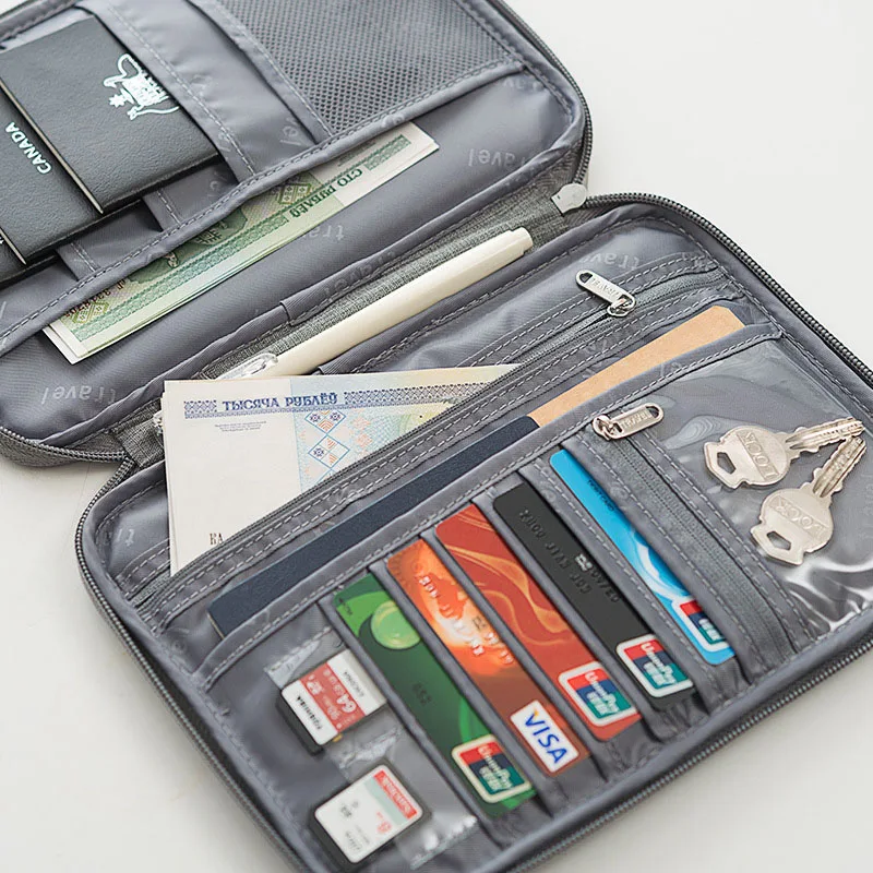 Travel Wallet Family Passport Holder Multi-pockets Waterproof Document Case Organizer Travel accessories Document Bag Cardholder thumbnail 6