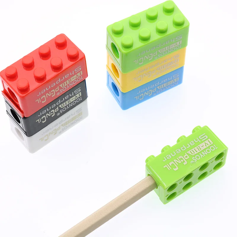 10pcs Building Blocks Pencil Sharpener Office And School Supplies Student Stationery thumbnail 4