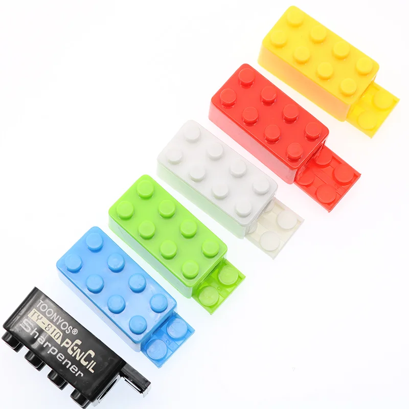 10pcs Building Blocks Pencil Sharpener Office And School Supplies Student Stationery thumbnail 3