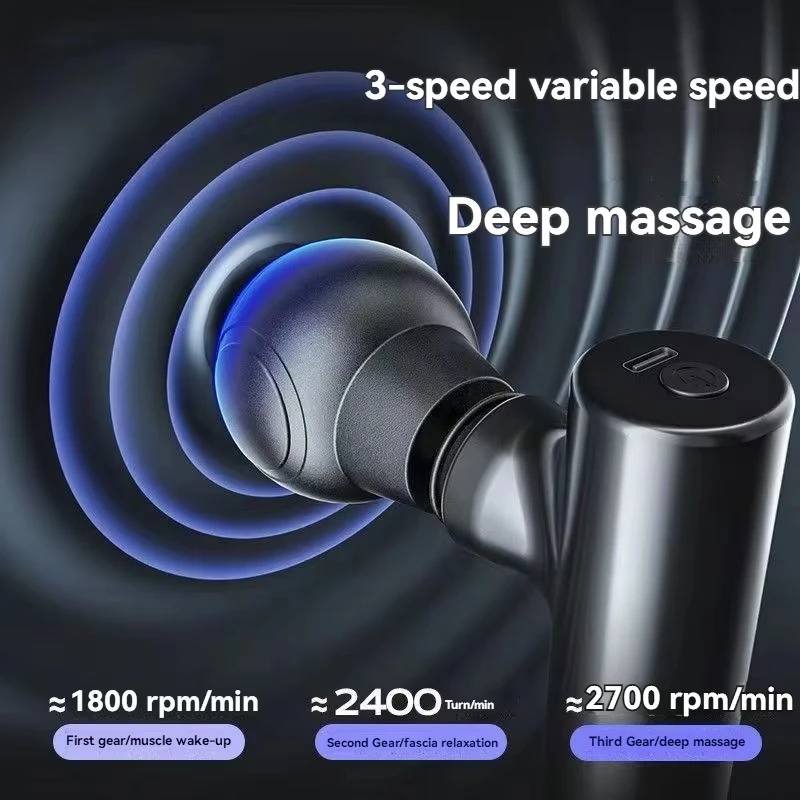 2025 New Mini Massage Gun USB Portable Muscle Relaxation Vibrating Fitness Equipment for Neck Back Shoulder Pain Relief thumbnail 3