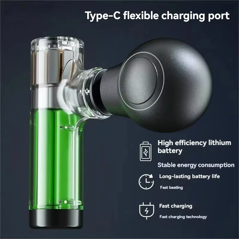 2025 New Mini Massage Gun USB Portable Muscle Relaxation Vibrating Fitness Equipment for Neck Back Shoulder Pain Relief thumbnail 5