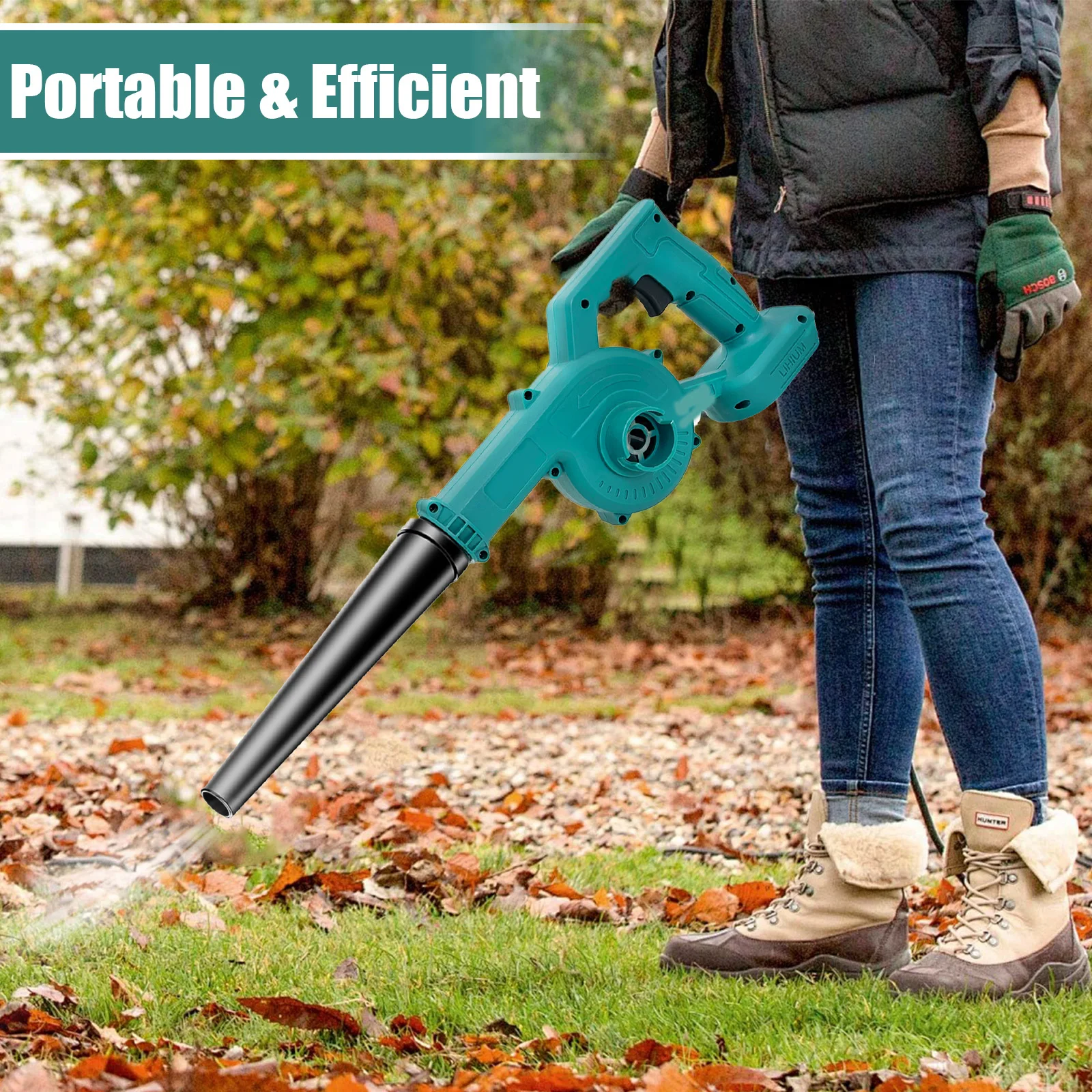 Reaplace For Makita 18V LXT Cordless Air Leaf Blower Electric Garden Snow Dust Corner Cleaner 2 in 1 Electric Leaf Blower&Vacuum thumbnail 2