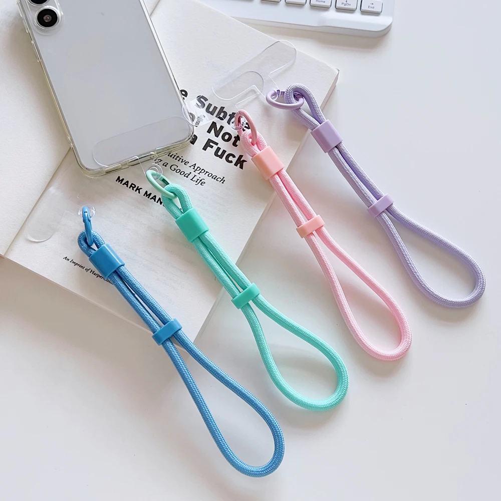 Adjustable Short Hand Wrist Strap for Mobile Phone Candy Color Simple Universal Lanyard Anti-Lost Strap Rope for Cell Phone thumbnail 2