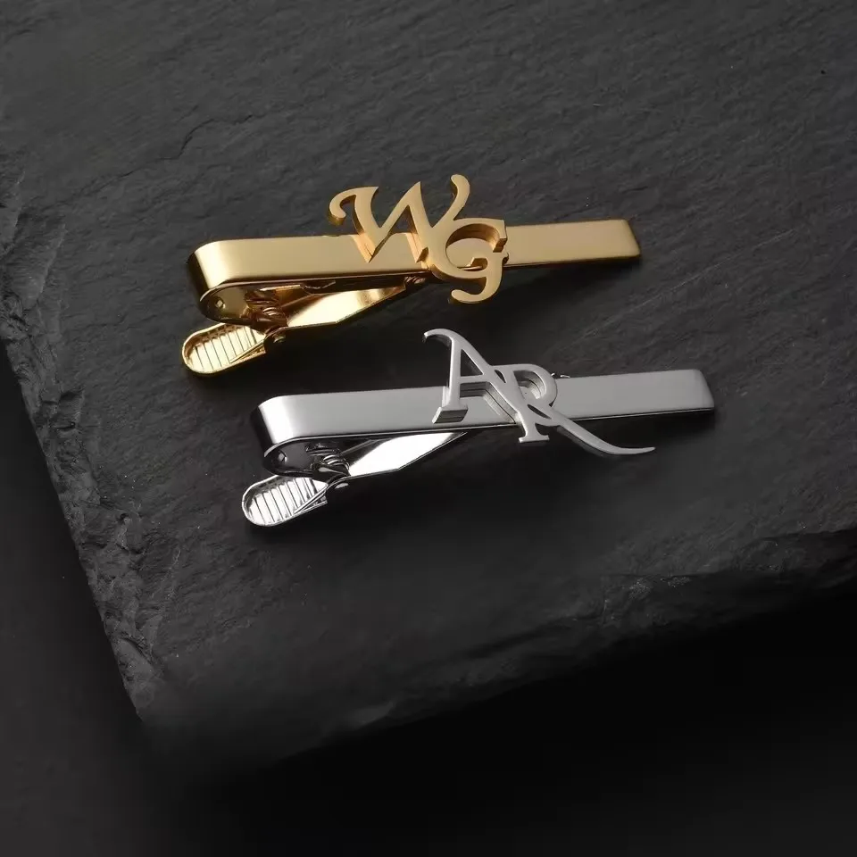 Sipuris Custom Initial Name Tie Clip For Men Stainless Steel Personalized Tie Clasp Trendy Fashion Jewelry Weddings Gifts thumbnail 3