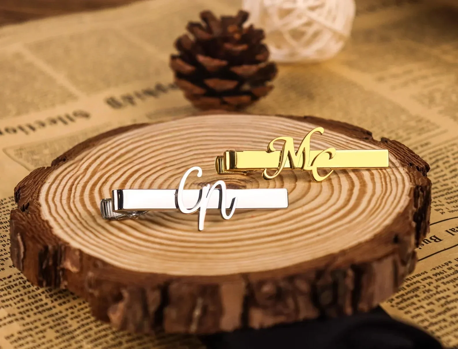 Sipuris Custom Initial Name Tie Clip For Men Stainless Steel Personalized Tie Clasp Trendy Fashion Jewelry Weddings Gifts thumbnail 5
