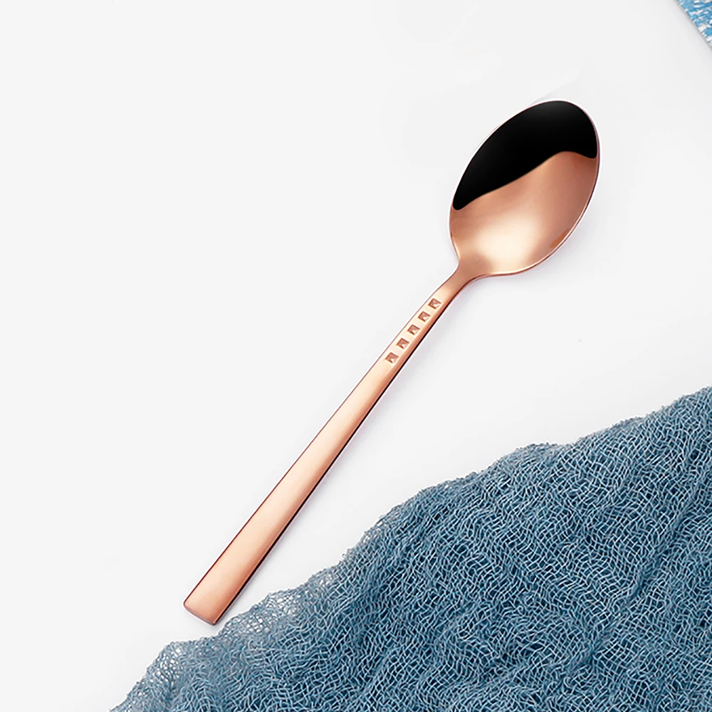 4/6/12 Pieces Gold Coffee Spoon Set Stainless Steel Thin Stirring Teaspoon Ice Cream Cake Dessert Mini Spoon Mirror Sliverware thumbnail 5