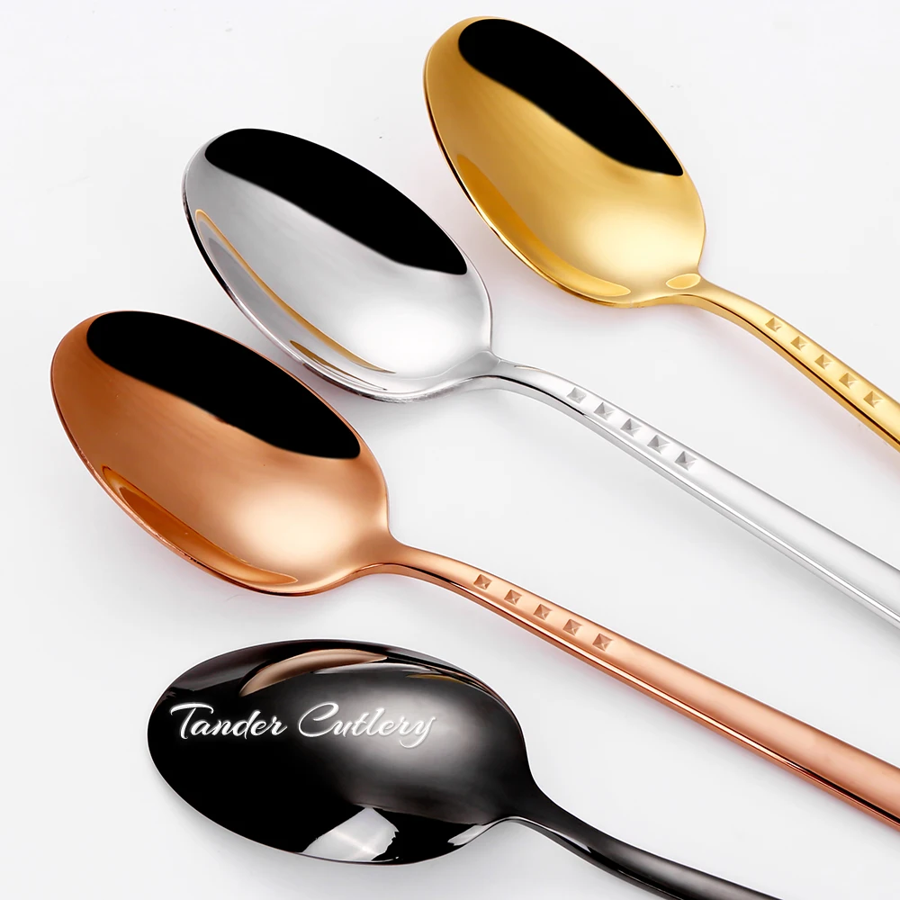 4/6/12 Pieces Gold Coffee Spoon Set Stainless Steel Thin Stirring Teaspoon Ice Cream Cake Dessert Mini Spoon Mirror Sliverware thumbnail 6