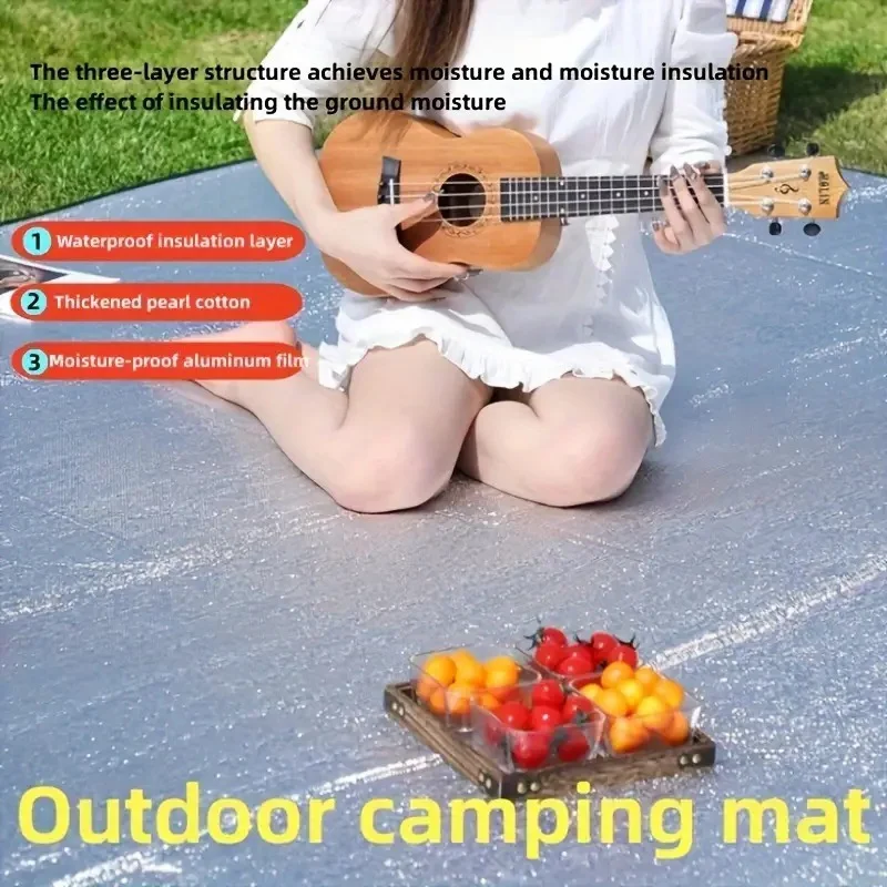 Camping Mat Foam Foil Blanket Aluminum Insulation Foam Foil Mat Sleeping Pad Thermal Outdoor Tent Footprint Reflecting Heat thumbnail 2