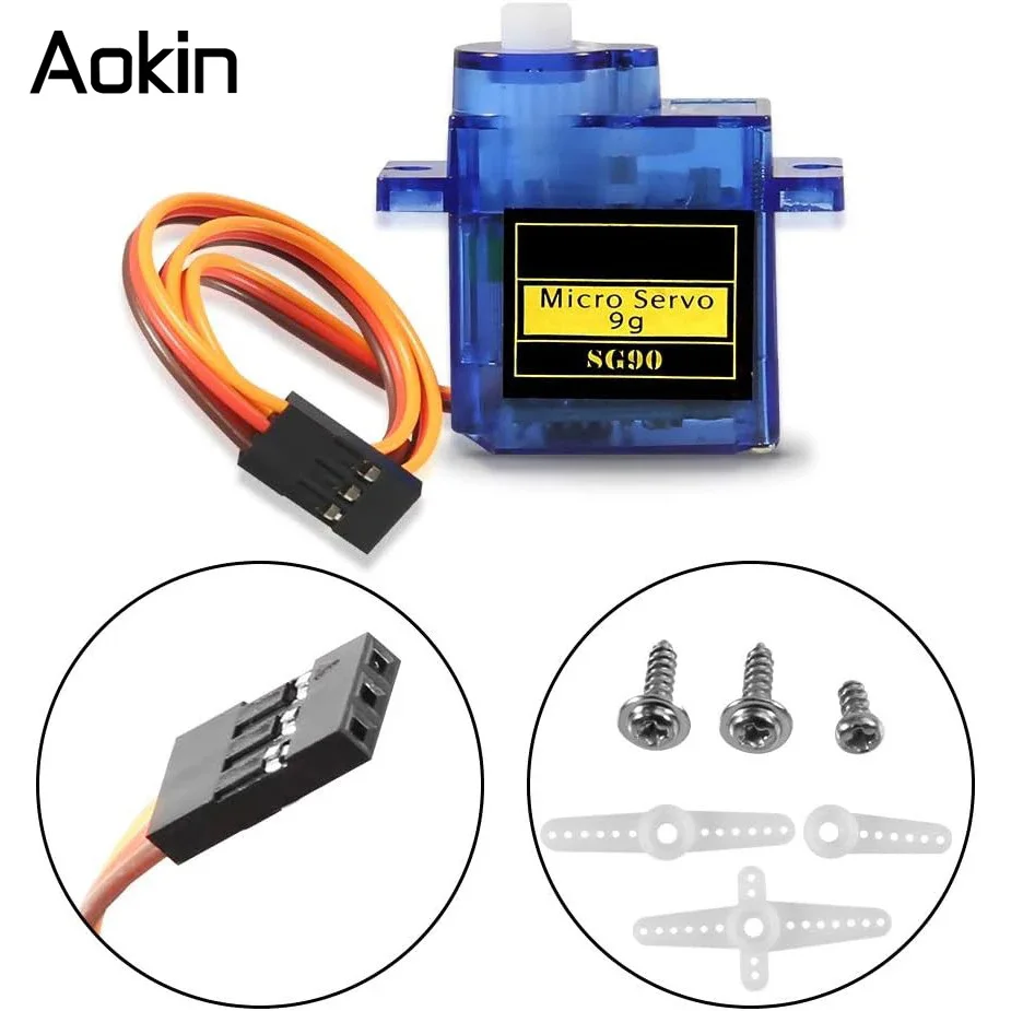1/5/10 PCS SG90 9G Micro Servo Motor Control for RC Robot Arm Servomotor Toy Airplane Helicopter Aircraft Models 180° thumbnail 2