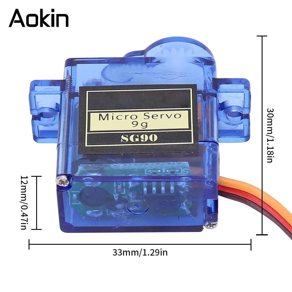 1/5/10 PCS SG90 9G Micro Servo Motor Control for RC Robot Arm Servomotor Toy Airplane Helicopter Aircraft Models 180° thumbnail 4