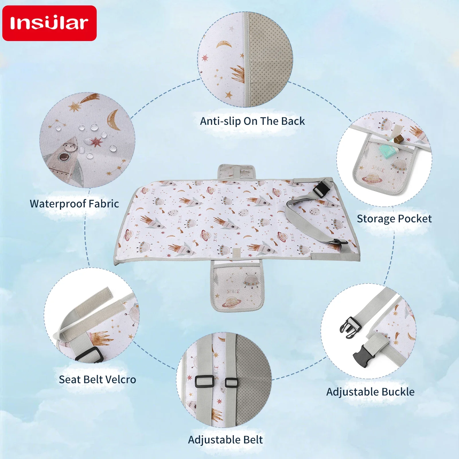 Cartoon Children Plane Seat Extension Adjust Pad Easy To Clean Kids Plane Travel Hammock Bed Waterproof Airplane Seat Extender thumbnail 2