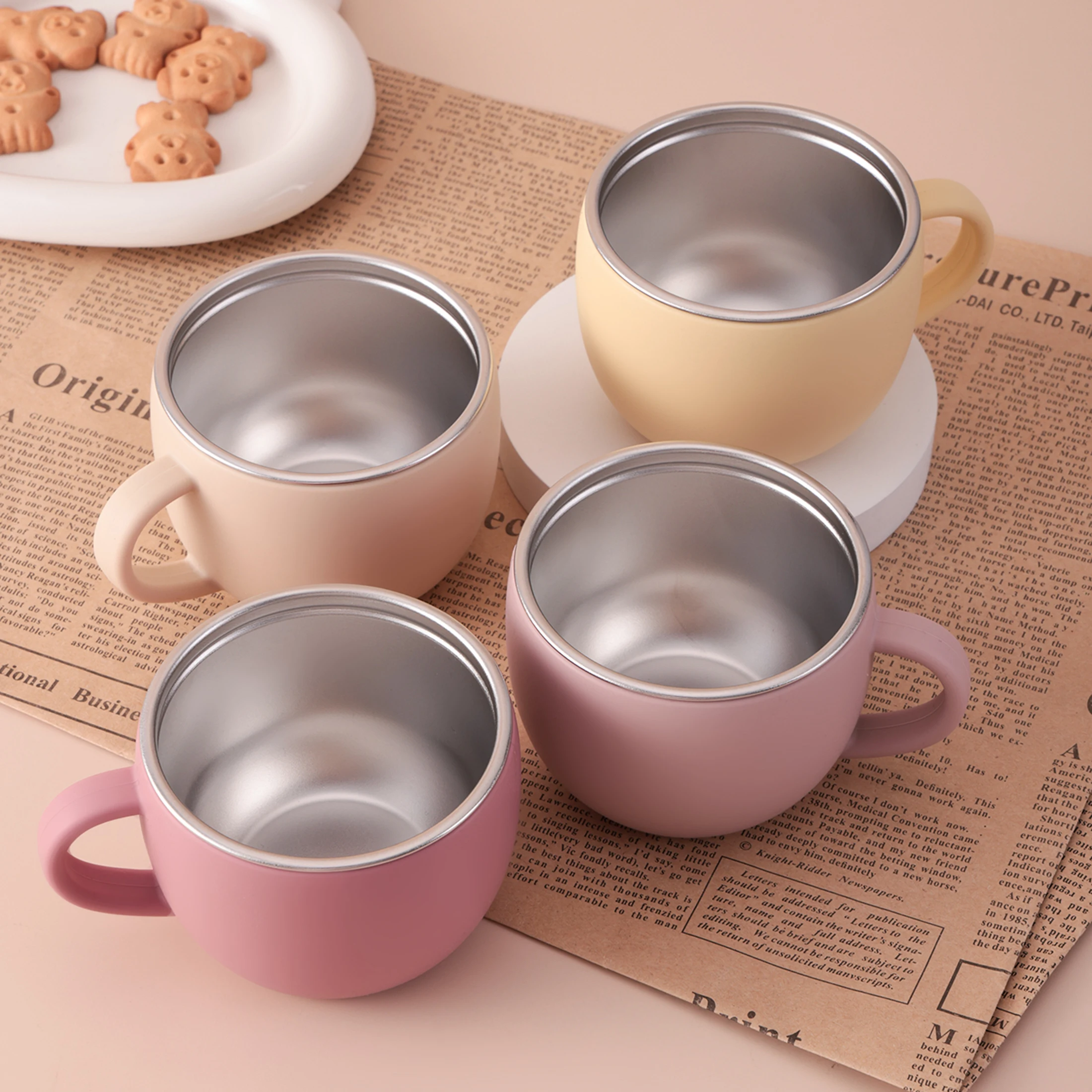 Color Kids 1PC Baby Stainless Steel Water Cup Detachable Silicone Mug Cup BPA Free Feeding Water Bottle For Children's Tableware thumbnail 3