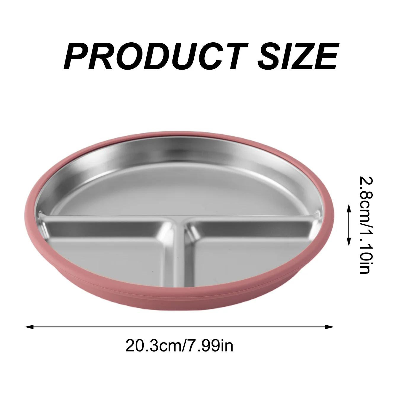 Color Kids 1PCS Stainless Steel Plate Detachable Suction Dishes Baby Feeding Sucker Bowl Food Grade Silicone Food Tray Tableware thumbnail 5