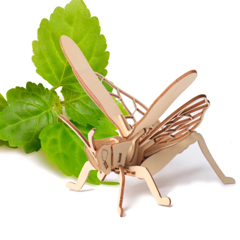 Wooden 3D Puzzle DIY Insects Animal butterfly Bee Adult Puzzles Toys ornament handicraft scorpion 14+ thumbnail 5