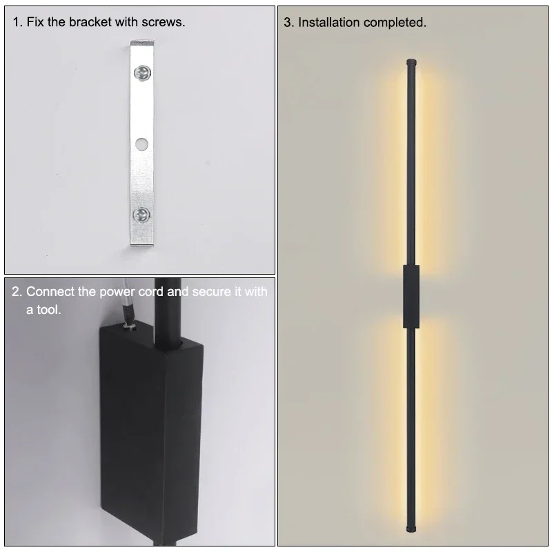 Indoor LED  long wall lamp  Nordic style Long LED Wall Light  Home Decoration Bedroom Living Room Sofa Background thumbnail 5