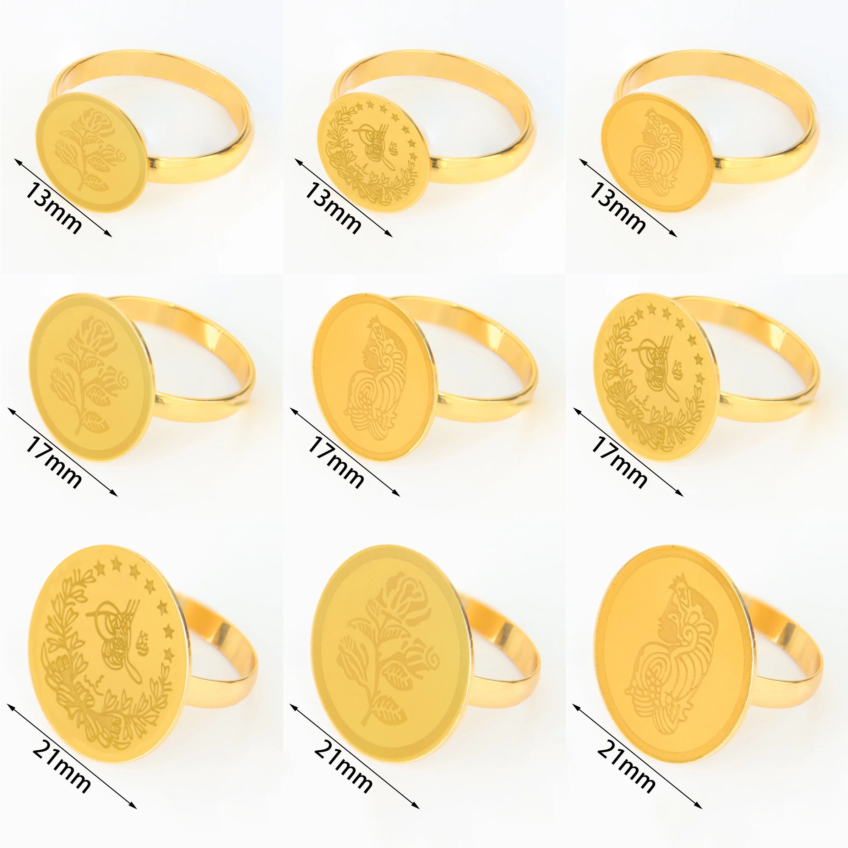 Nigeria Wedding Jewelry Rings 21k Gold Plated Arabic Muslim Coins Fashion Finger Ring Middle East Women Event Party Jewelrys thumbnail 6